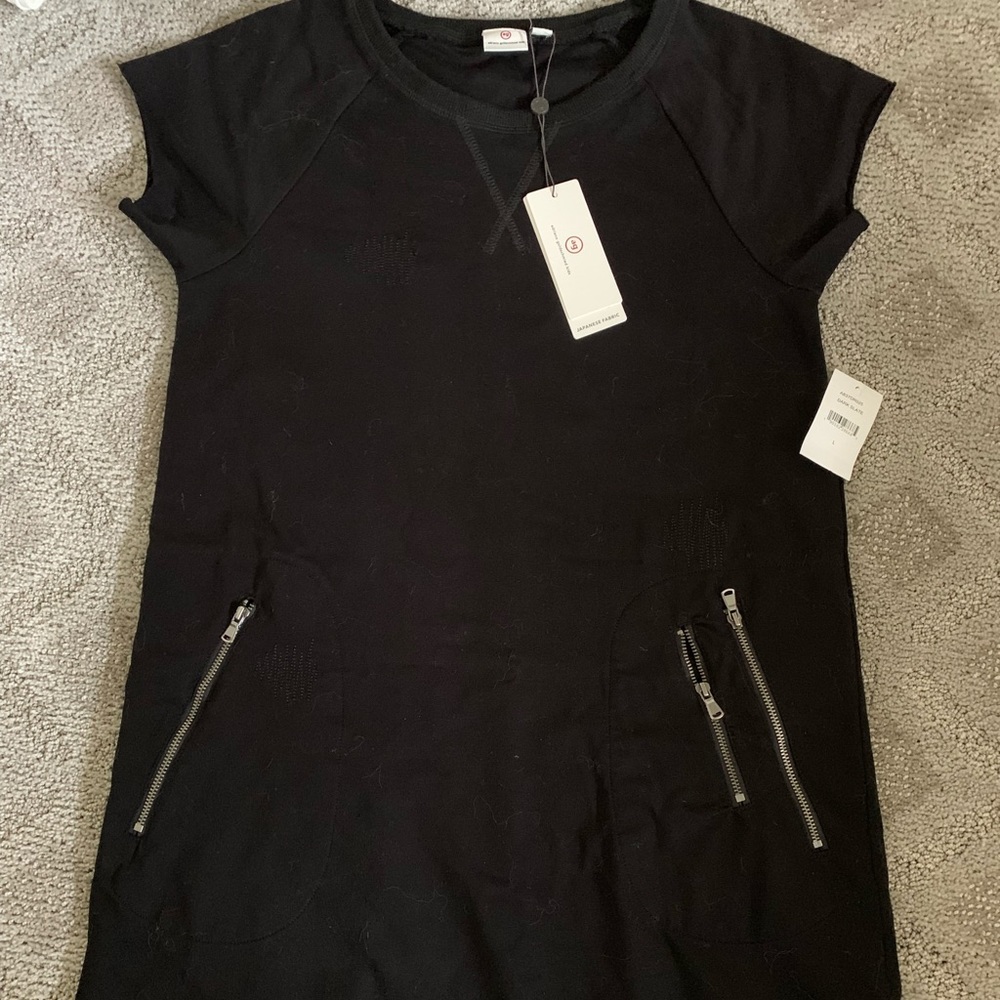 Black cotton tunic for girls